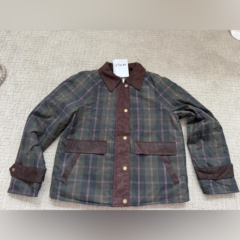 NVLT Anthropologie Waxed - Cotton Plaid Women's Jacket - Picture 5 of 14
